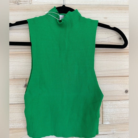 Green halter tank and pant 2 piece ribbed matching set - Picture 5 of 12